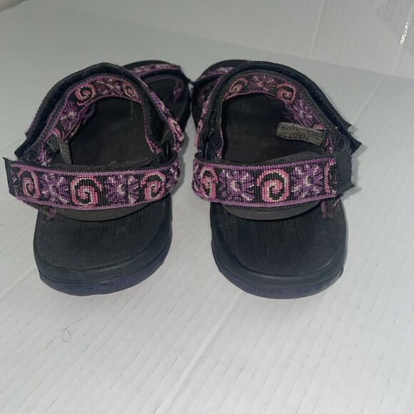 Teva Sandals Womens Size 6  Black Purple Strappy Walking Hook Loop Hiking Casual - Picture 10 of 15
